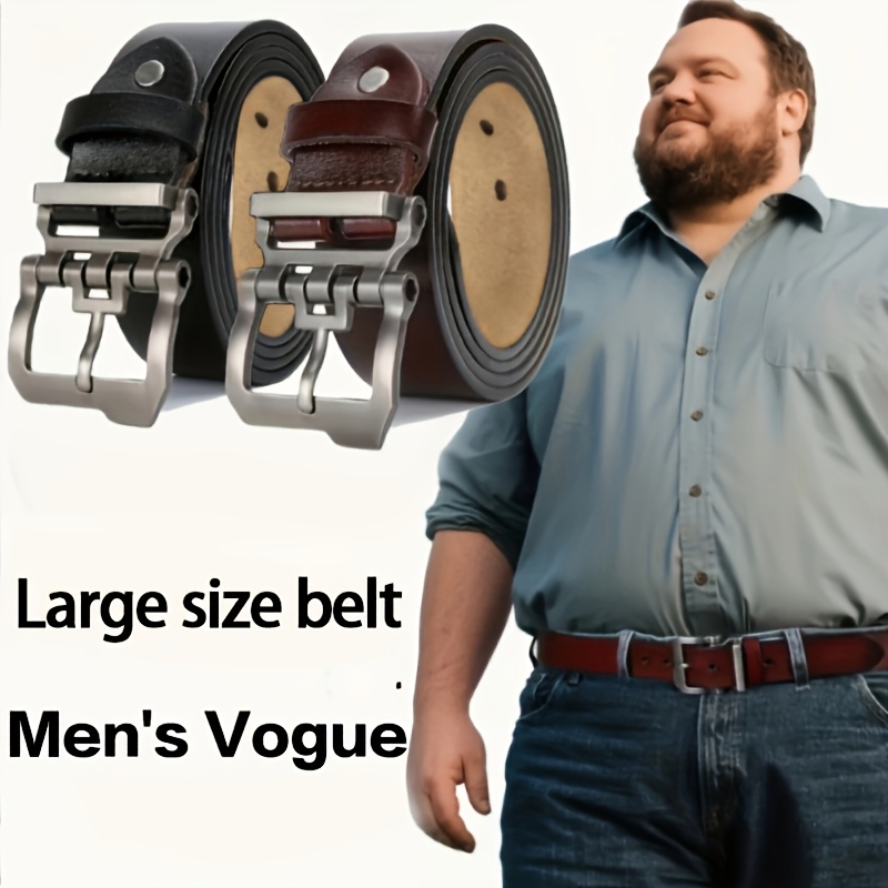 Men Formal Wear With Jeans - 110-165cmのプラスサイズメンズ本革ベルト、調節可能なレジャーフォーマルウエストバンド、ジーンズの普段着に最適な父の日ギフト