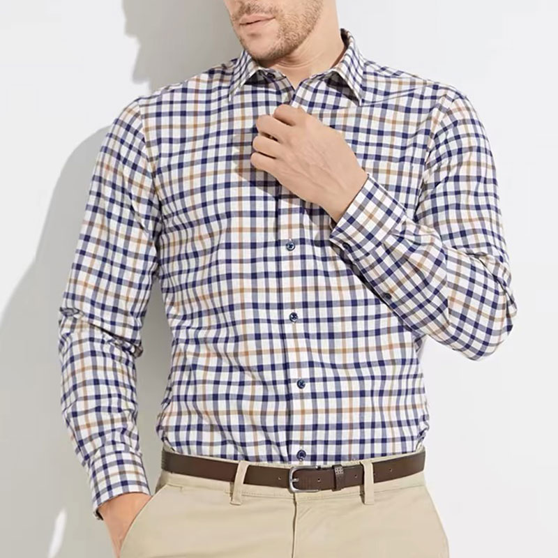 Men Formal Wear For Summer - メンズ長袖シャツ,コットン,通気性,快適,カジュアル,スリム,春と夏