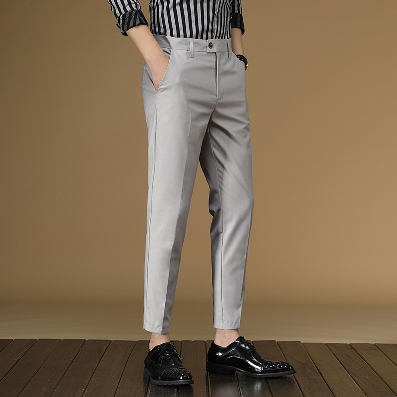 Formal Wear For Men Black Suit - 夏のスーツのズボン男性赤、黒カーキフラット正式な事務服スマートビジネス公式メンズドレス男性服2022