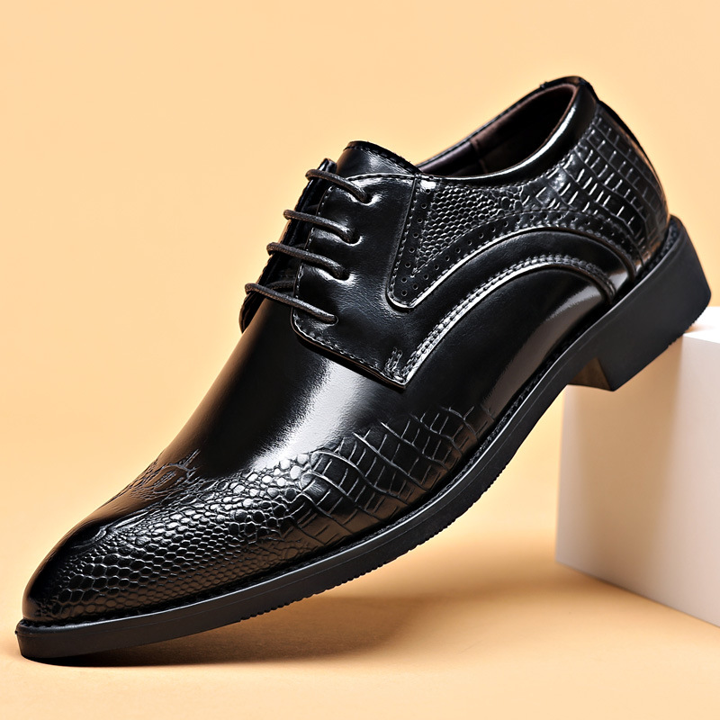 Scale - Men Formals & Ethnic Wear - 男性ドレスシューズスケールパターンブローグシューズ男性ビジネス革靴フォーマルオックスフォードファッションオフィスシューズ結婚式の靴新しい