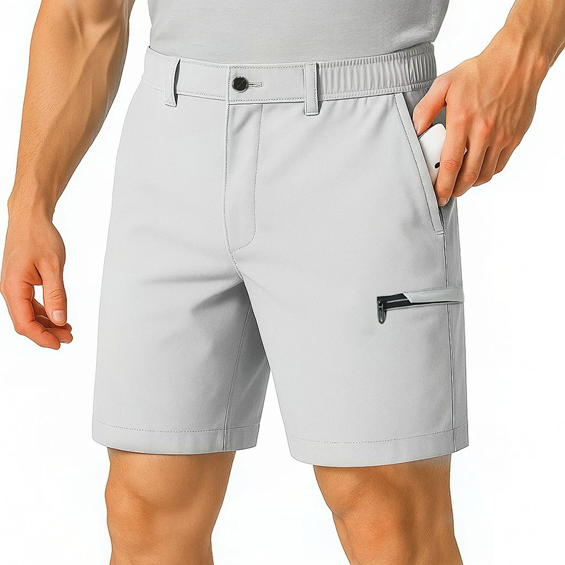 Men Formal Wear For Summer - ドレスショーツ男性速乾性カジュアルバミューダショーツ夏アイスシルク冷却ビジネスジッパーフライフォーマルショーツ男性作業服オフィス