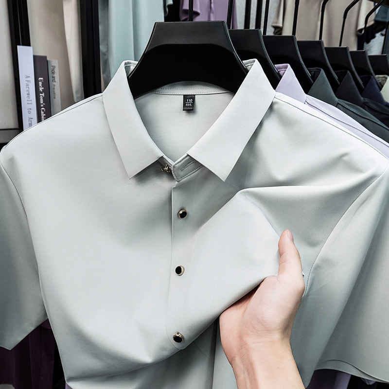Men Formal Wear For Summer - 2026年夏 カジュアルメンズドレスシャツ レギュラーフィット 軽量 スムース ボタンアップ