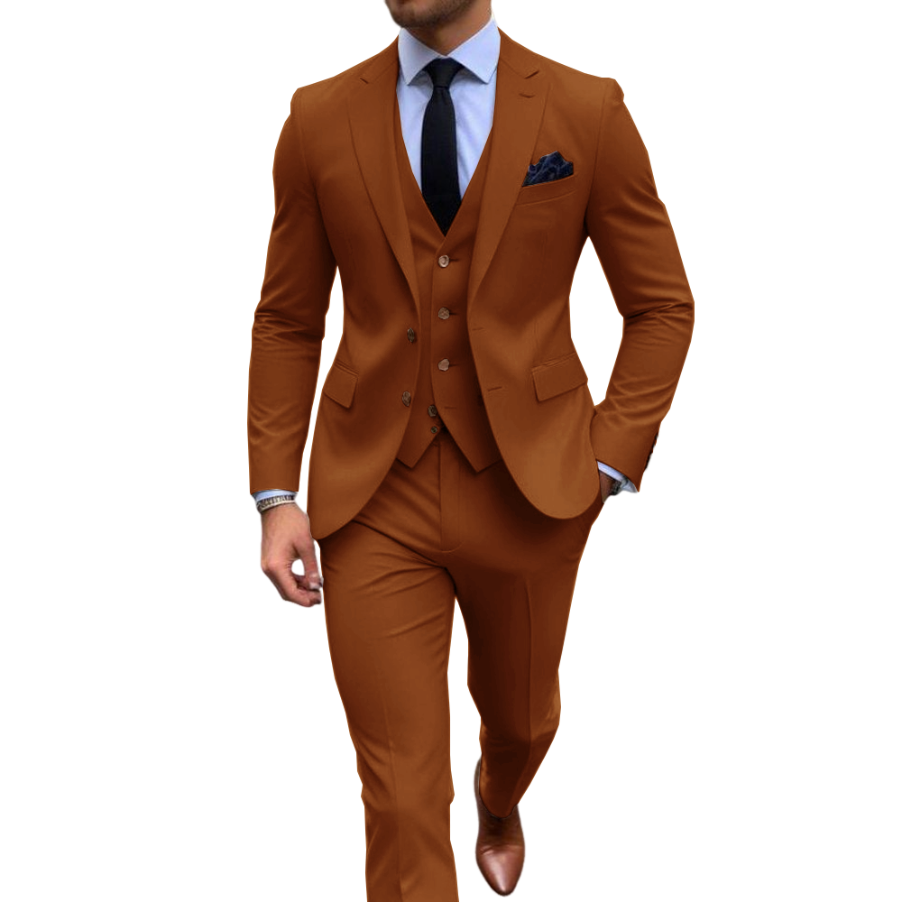 ピンクの3ピースメンズスーツ（結婚式用）- クラシックなフォ - Men Formal Wear Pink のレビューと価格
