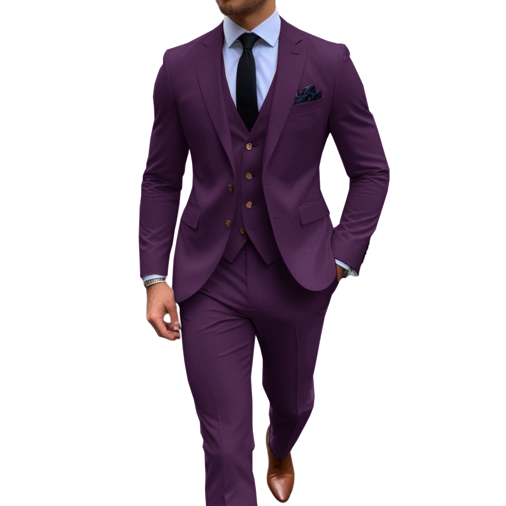 ピンクの3ピースメンズスーツ（結婚式用）- クラシックなフォ - Men Formal Wear Pink のレビューと価格