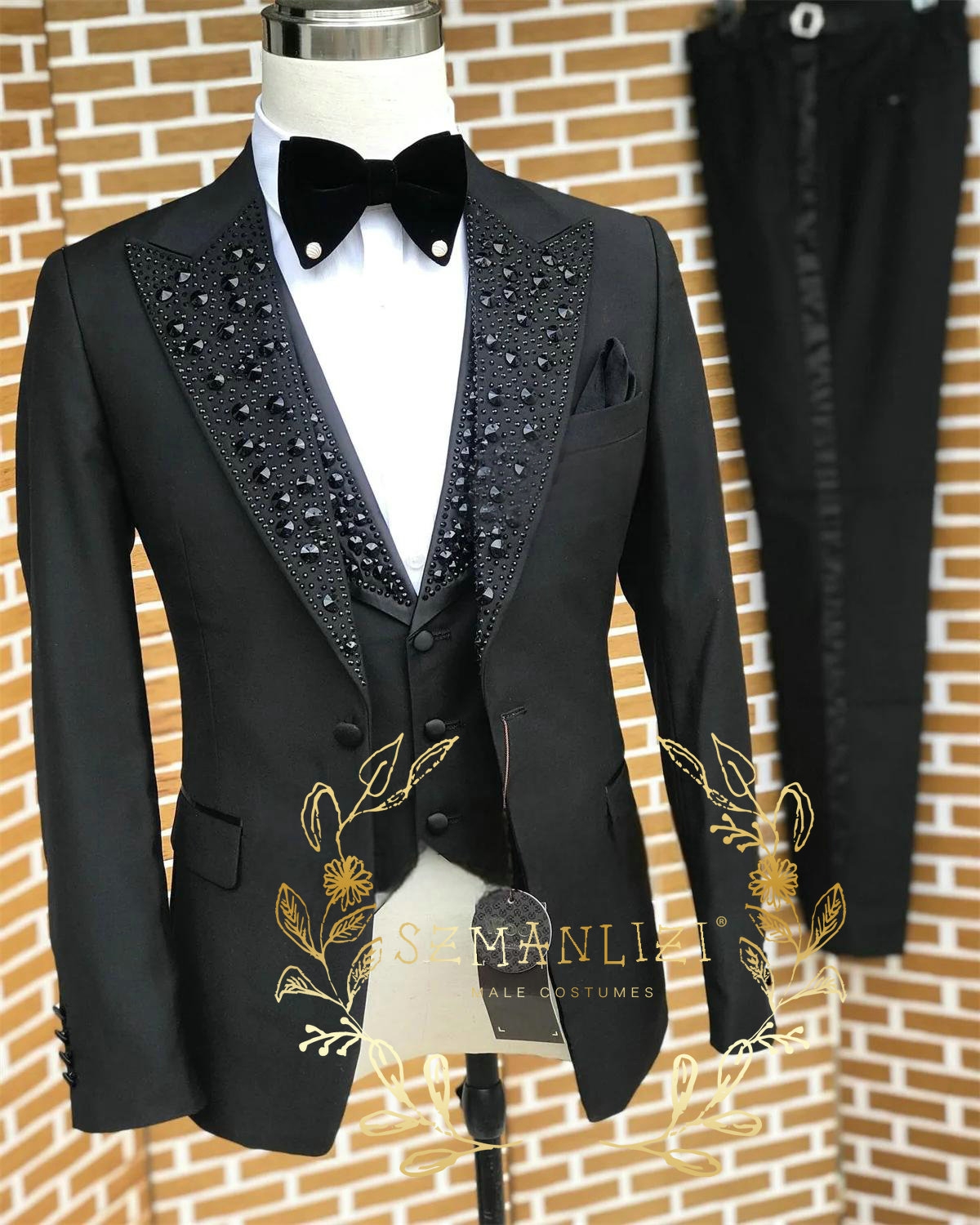 高級メンズビジネススーツ,メンズプロムブレザー,カスタムメイ - Formal Wear For Men Black Suit のレビューと価格