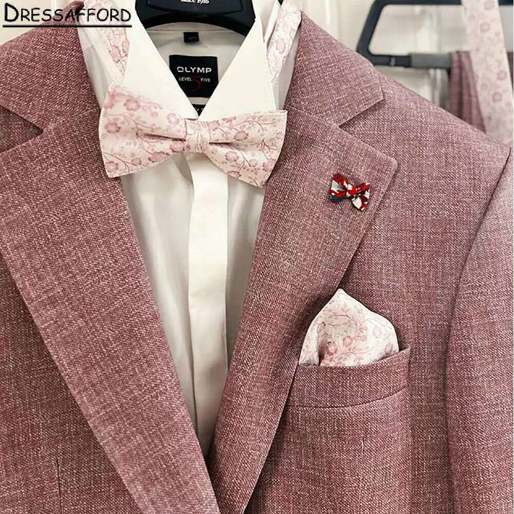 ピンクのフォーマルウェディングスーツメンズビジネススーツ 2 - Men Formal Wear Pink のレビューと価格