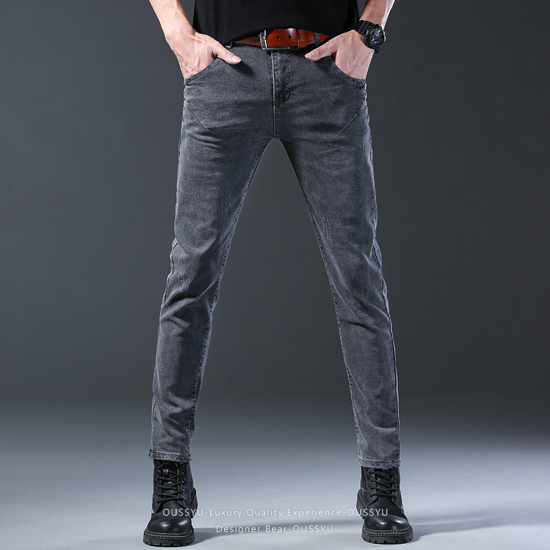 ブランド服男性弾性スリムレッグデニムジーンズカジュアルビジネ - Men Formal Wear With Jeans のレビューと価格