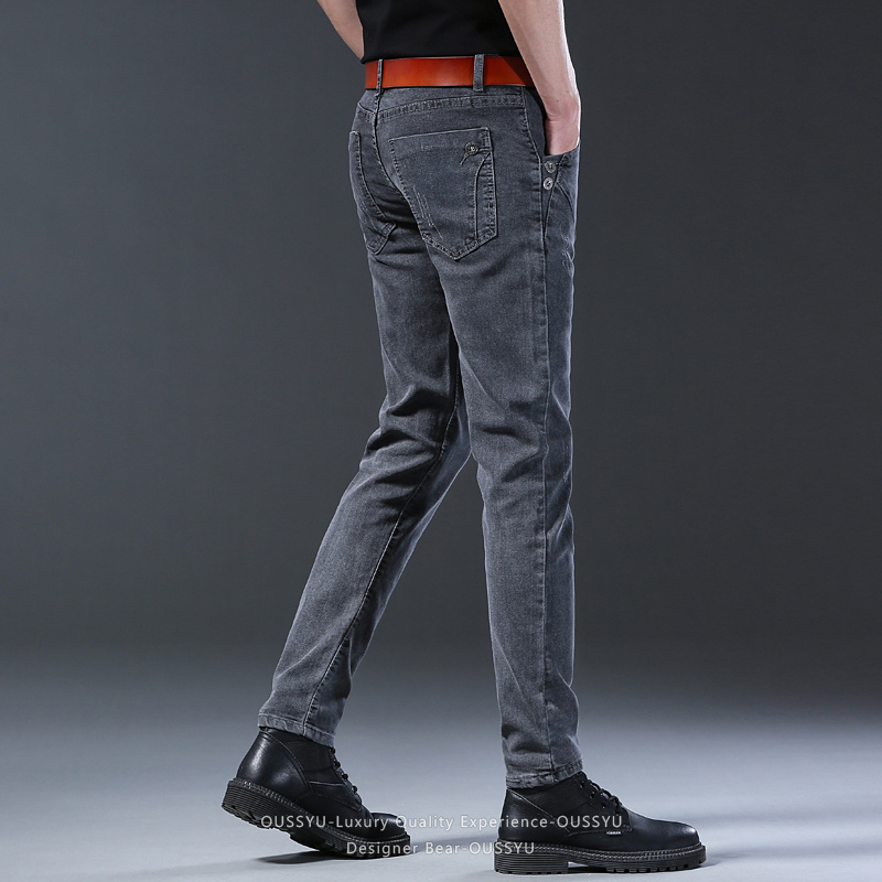 ブランド服男性弾性スリムレッグデニムジーンズカジュアルビジネ - Men Formal Wear With Jeans のレビューと価格