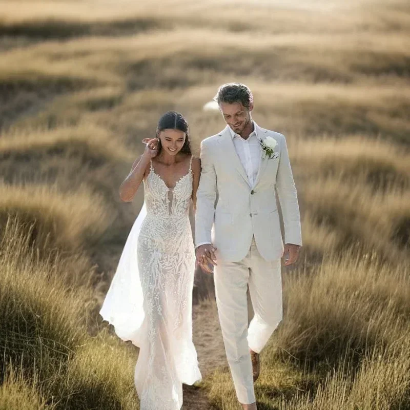 メンズスリムフィットフォーマルウェディングタキシード、パンツ - Men Formal Wear For Summer のレビューと価格