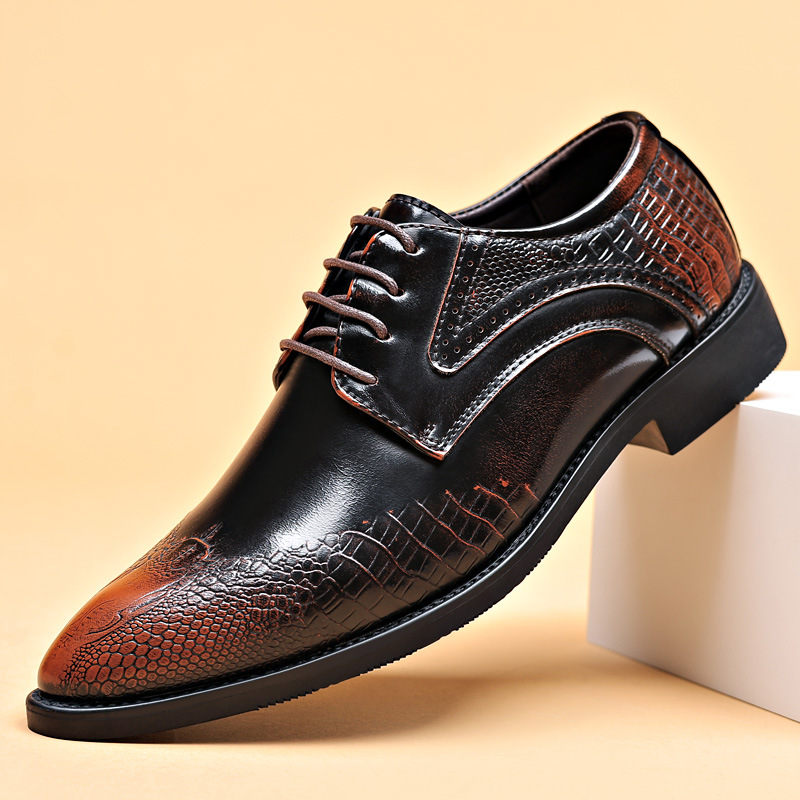 男性ドレスシューズスケールパターンブローグシューズ男性ビジネ - Scale - Men Formals & Ethnic Wear のレビューと価格