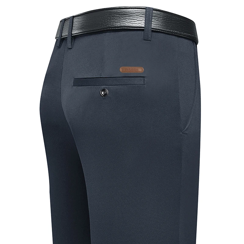 メンズロング丈ストレートレッグドレスパンツ、レザーラベルバッ - Men Formal Wear For Summer のレビューと価格