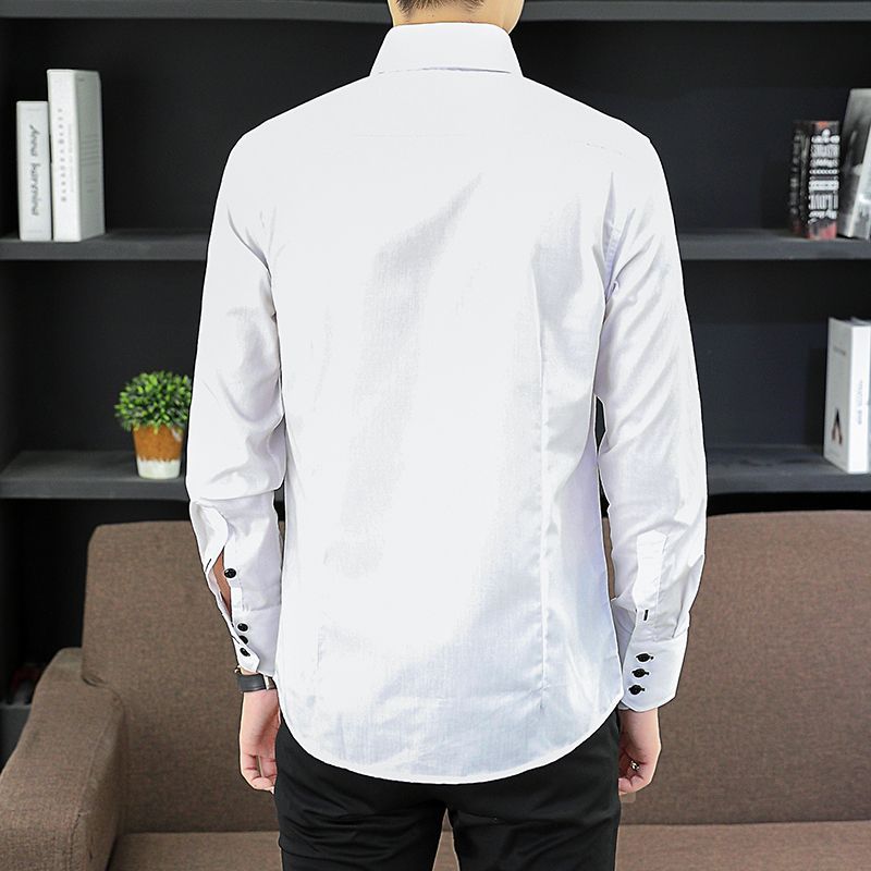 春秋メンズエグゼクティブシャツ韓国フィット、パーマネントプレ - Men Formal Wear For Summer のレビューと価格