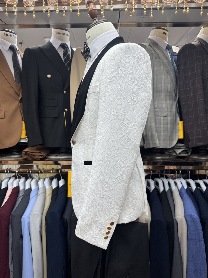 3ピース 花柄 グルーム タキシード 結婚式用 ブラック シ - Formal Wear For Men Black Suit のレビューと価格