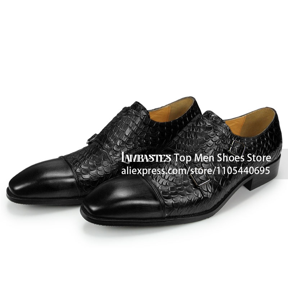 タンスケールエンボス加工ダブルモンクストラップメンズシューズ - Scale - Men Formals & Ethnic Wear のレビューと価格