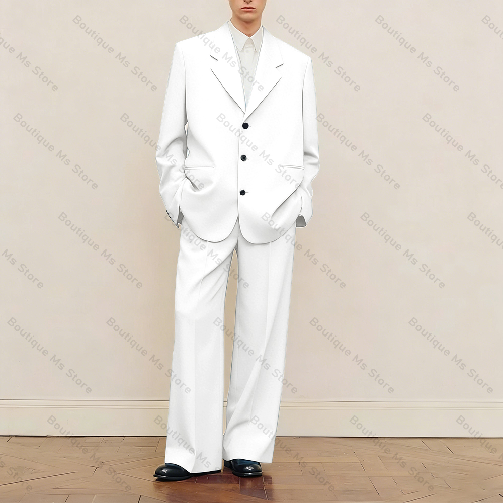メンズ ブラック オーバーサイズ スーツセット シングルブレ - Formal Wear For Men Black Suit のレビューと価格