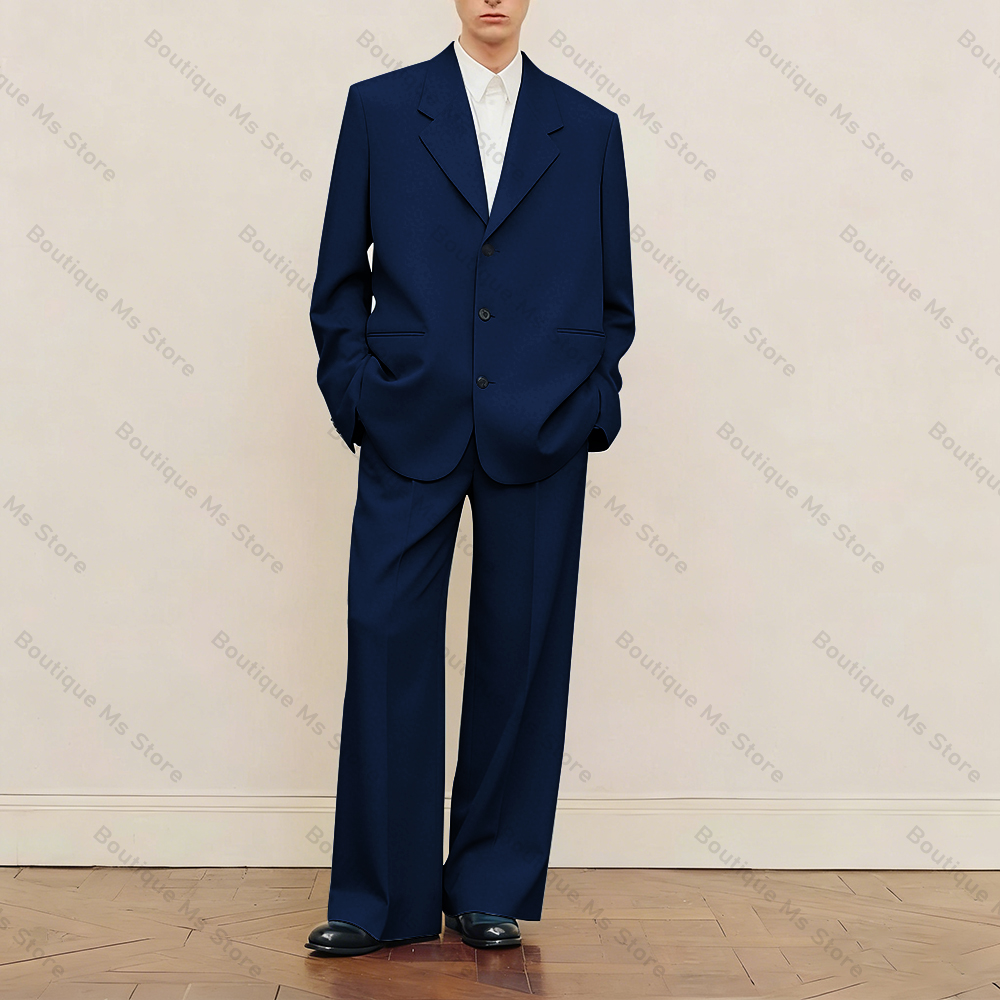 メンズ ブラック オーバーサイズ スーツセット シングルブレ - Formal Wear For Men Black Suit のレビューと価格