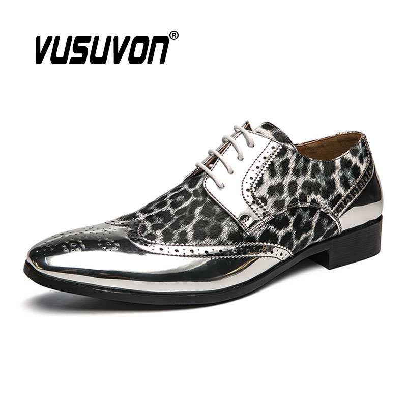 メンズヒョウ柄シューズ,クラシックドレス,レースアップ,シル - Men'S Luxury Formal Wear のレビューと価格