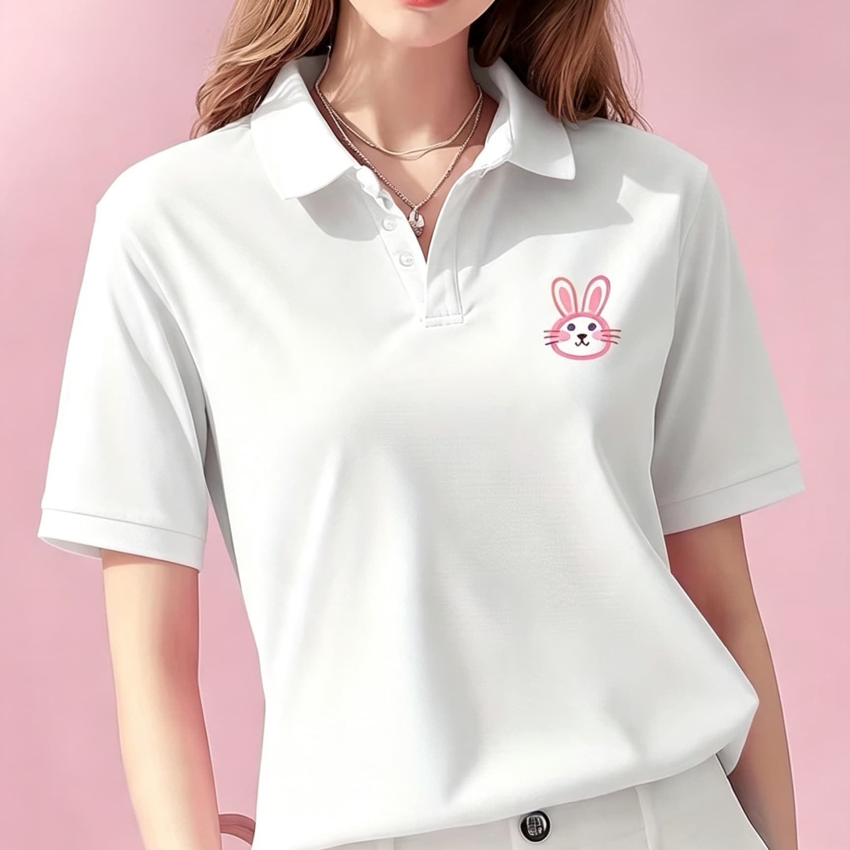 ユニセックス ブラック ラペルカラー ポロシャツ キュートな - Men Formal Wear Pink のレビューと価格