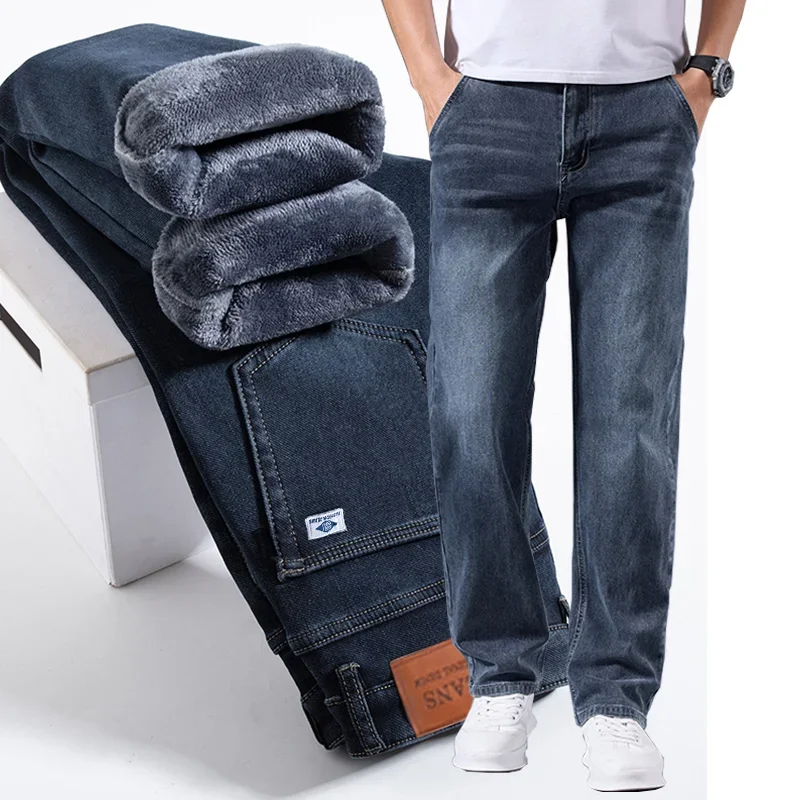 伸縮性のあるビジネスジーンズ メンズ フリース 厚手 カジュ - Men Formal Wear With Jeans のレビューと価格