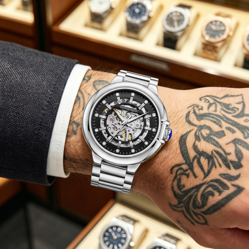中空構造の全自動機械式メンズスチールバンド腕時計、ビジネス向 - Scale - Men Formals & Ethnic Wear のレビューと価格