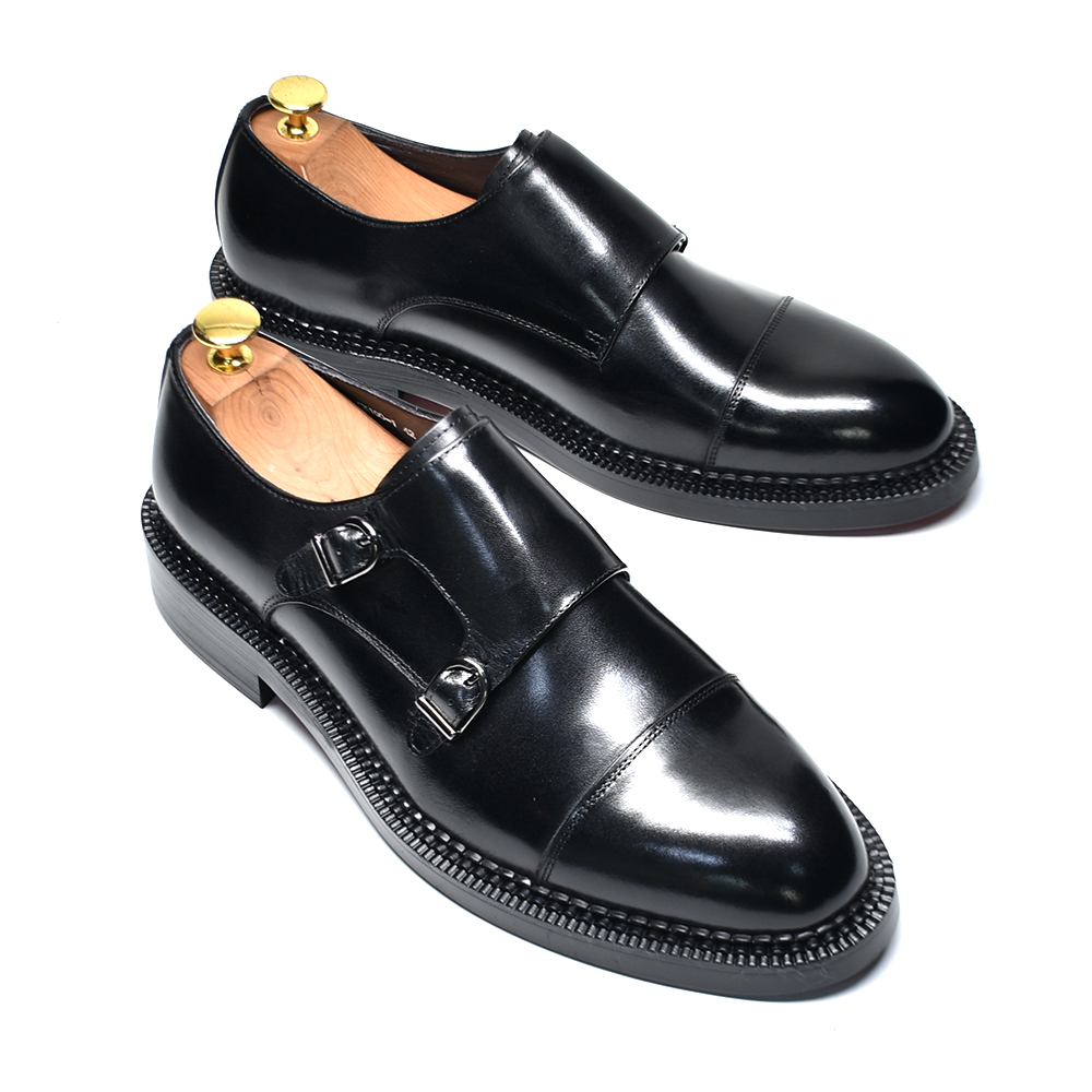 高級本革製メンズウェディングドレスシューズ、バックル付きモン - Men'S Luxury Formal Wear のレビューと価格